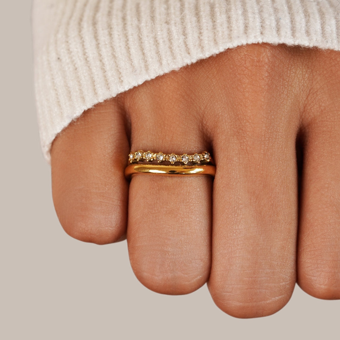 Bague superposée en cristal blanc Marissa
