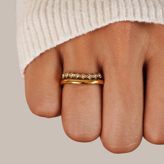 Bague superposée en cristal blanc Marissa