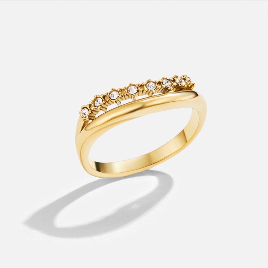 Bague superposée en cristal blanc Marissa