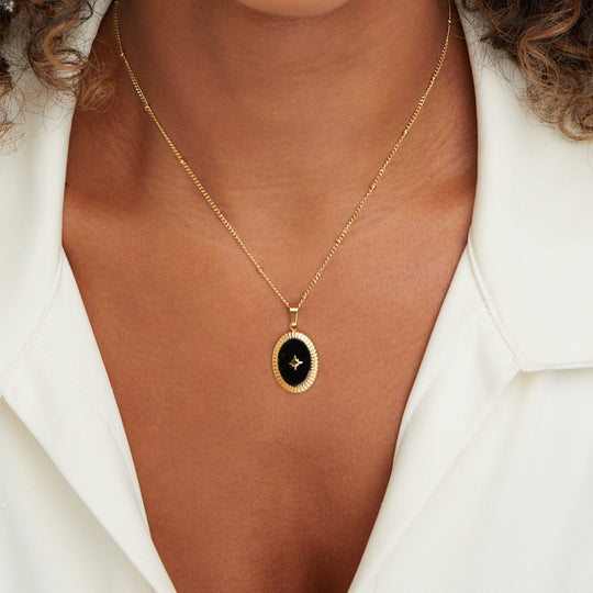 Collier Onyx Étoile de Minuit