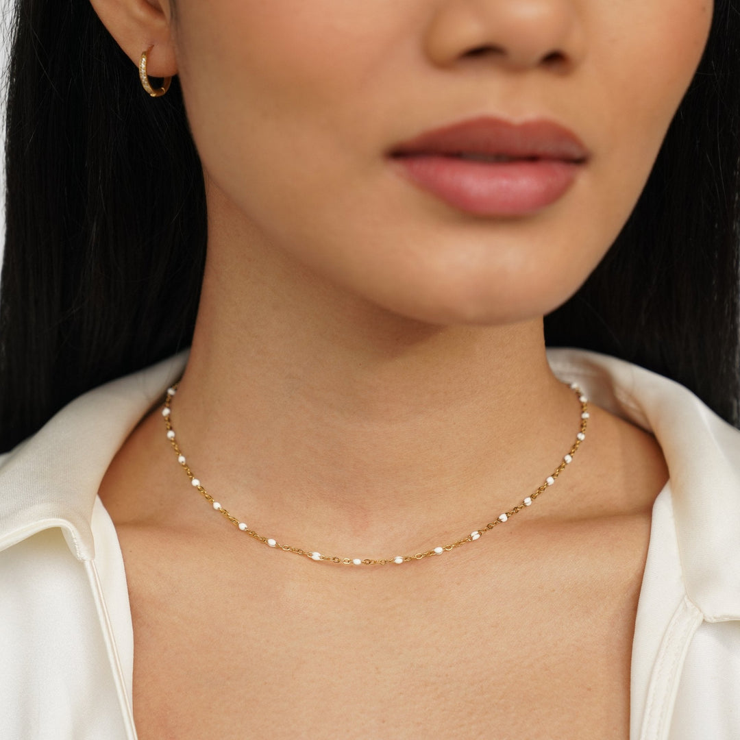 Collier en perles blanches Mila