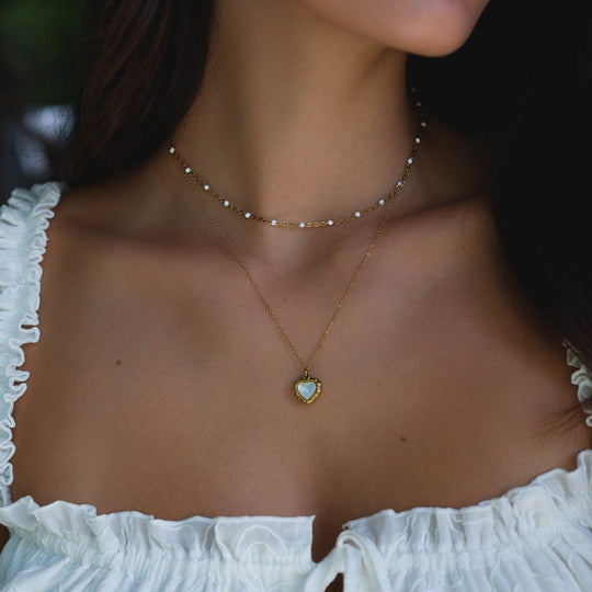 Collier en perles blanches Mila