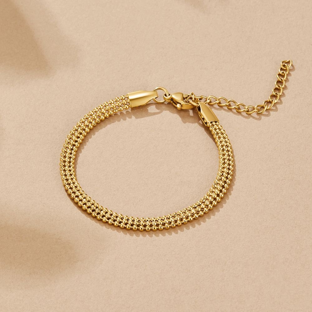 Bracelet Chaîne à Perles Milan en Or
