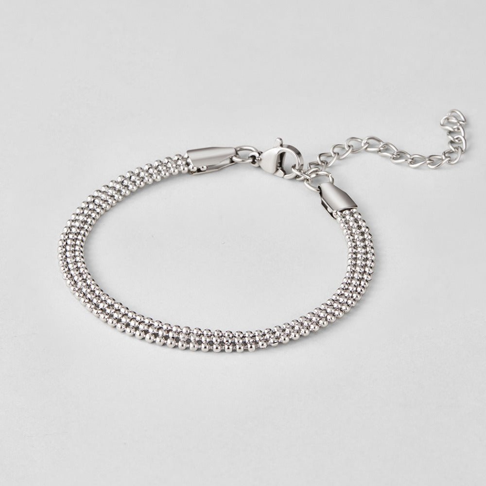 Bracelet Argent Chaîne à Perles Milan