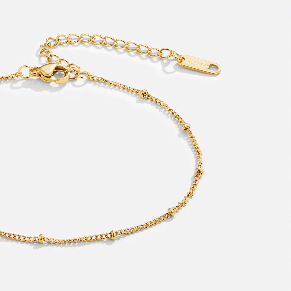 Bracelet de cheville en or avec perles Mira