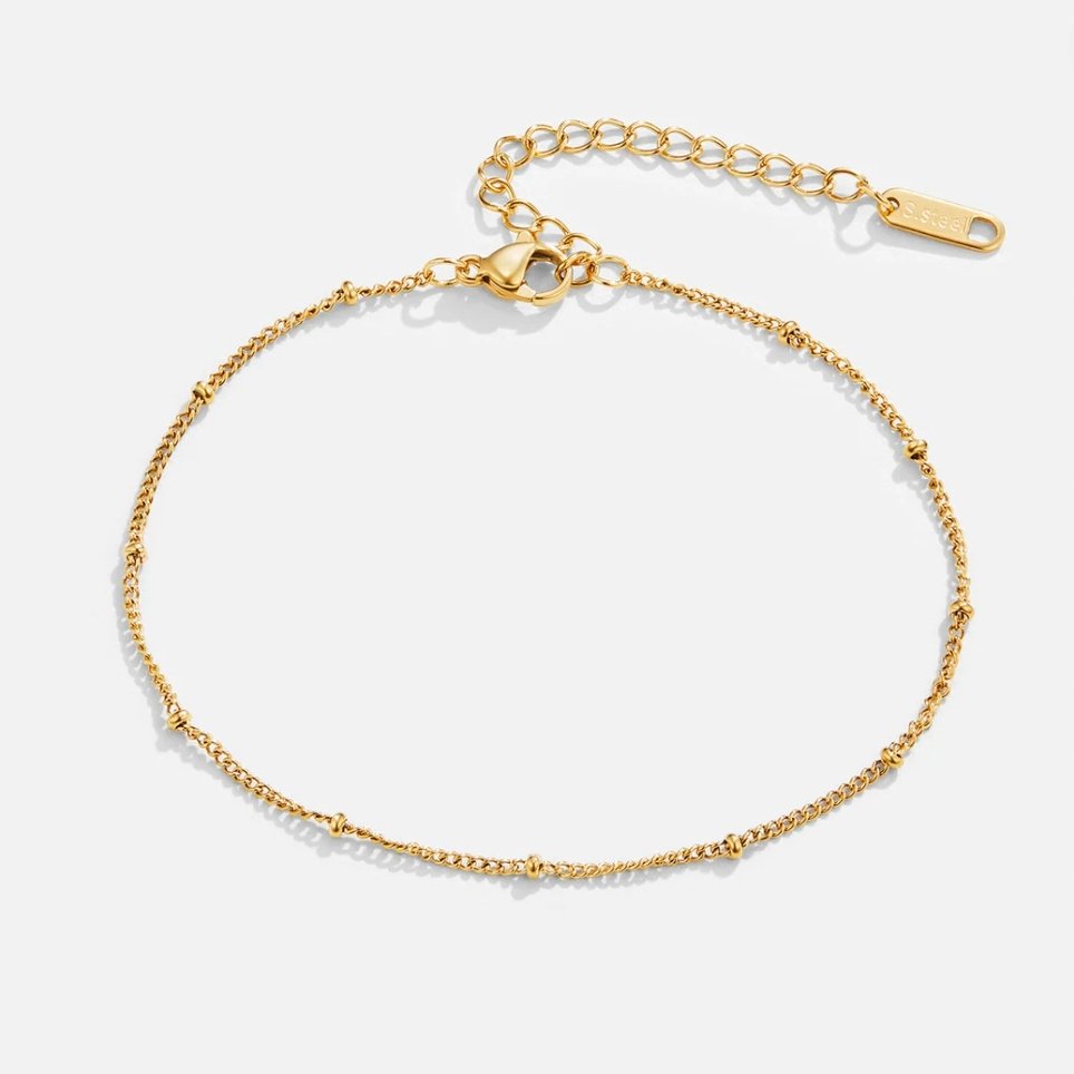 Bracelet de cheville en or avec perles Mira