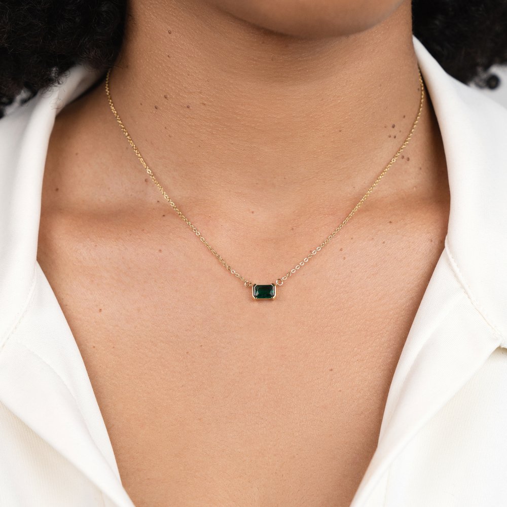 Collier Émeraude Verte Monica
