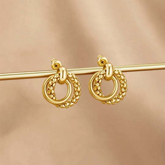 Boucles d'oreilles créoles en perles torsadées Monica