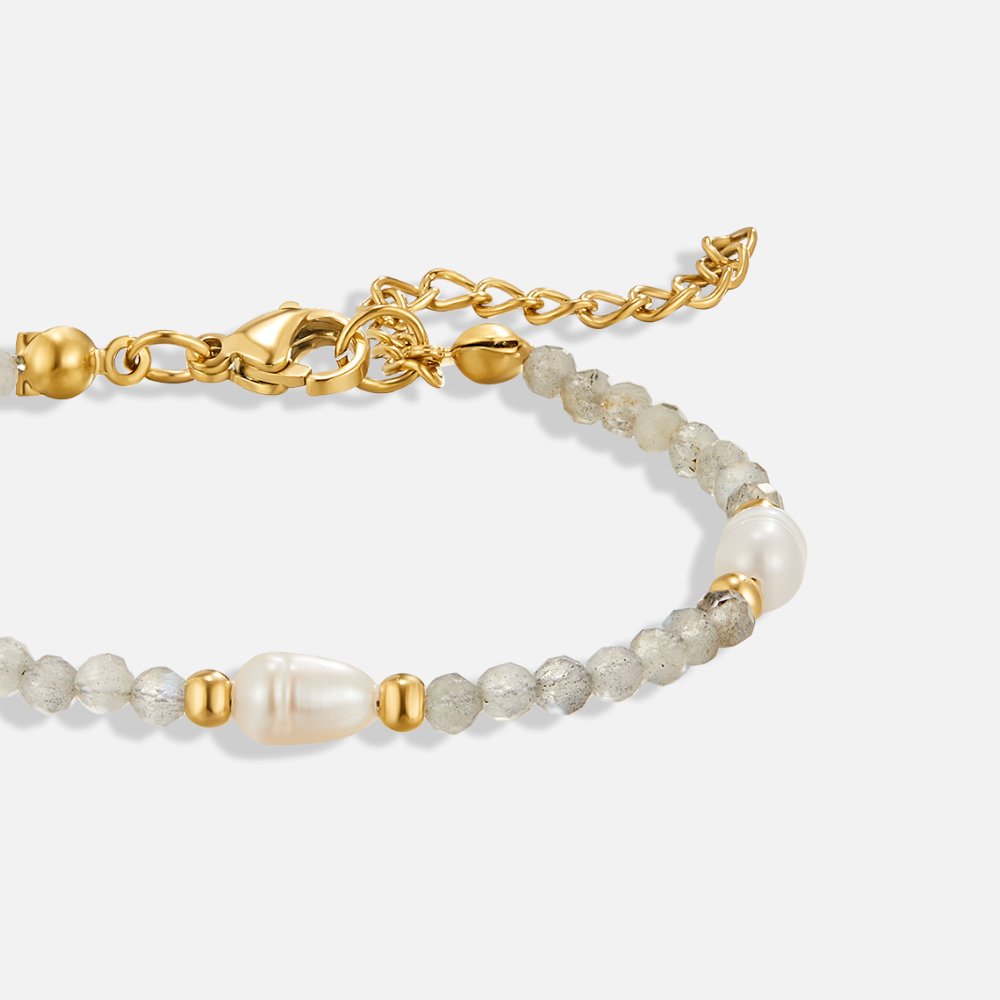 Bracelet en perles de pierre de lune et de perles