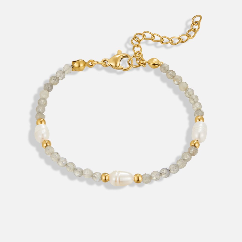 Bracelet en perles de pierre de lune et de perles