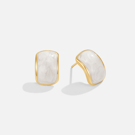 Boucles d'oreilles semi-hoops en nacre