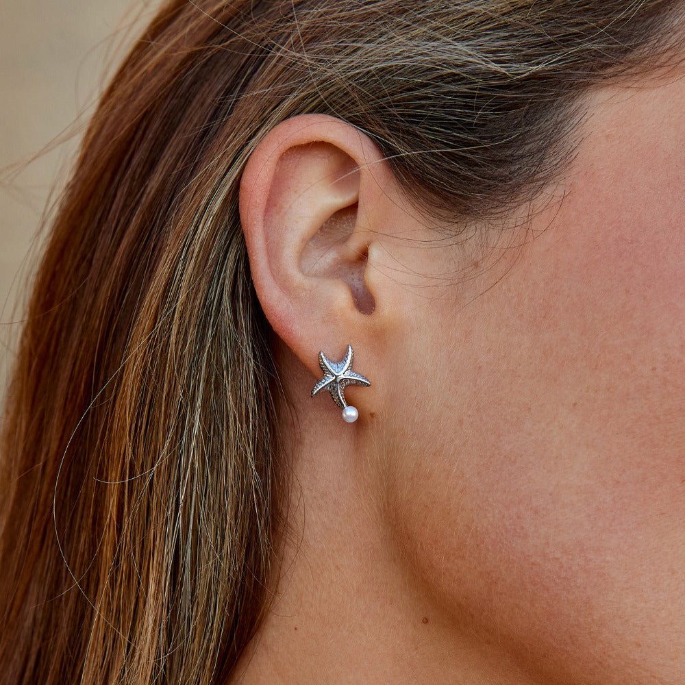 Boucles d'oreilles en argent Naia Shell & Starfish