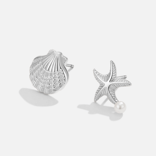 Boucles d'oreilles en argent Naia Shell & Starfish