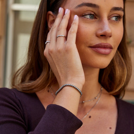 Bracelet en argent perlé Niloya