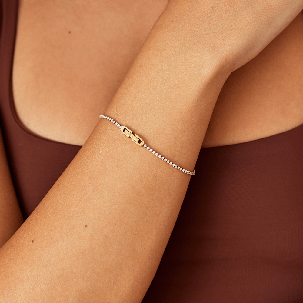 Bracelet en Cristal Blanc Niyah Or