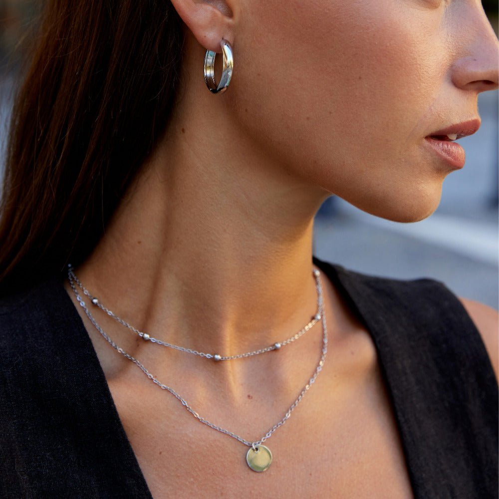 Boucles d'oreilles créoles en argent classique Nona