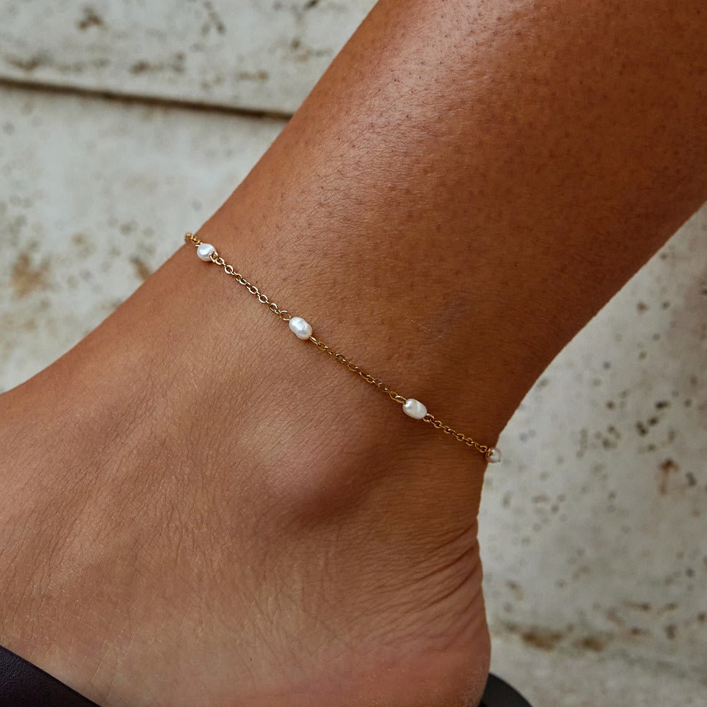 Bracelet de cheville en perles d'eau douce Nura