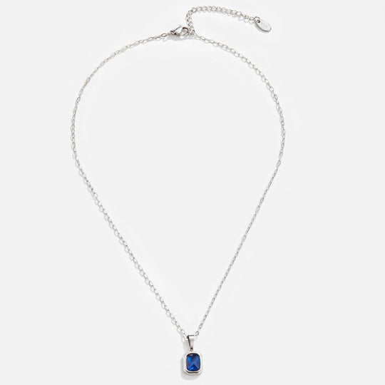Collier Argent avec Pendentif Bleu Océan