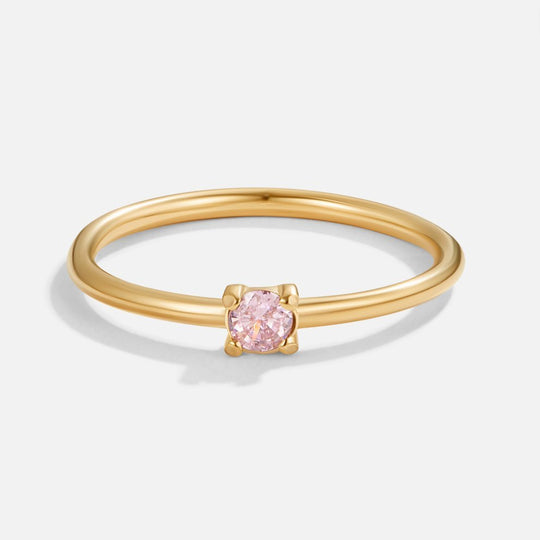 Bague en Or 18K Pierre de Naissance d'Octobre