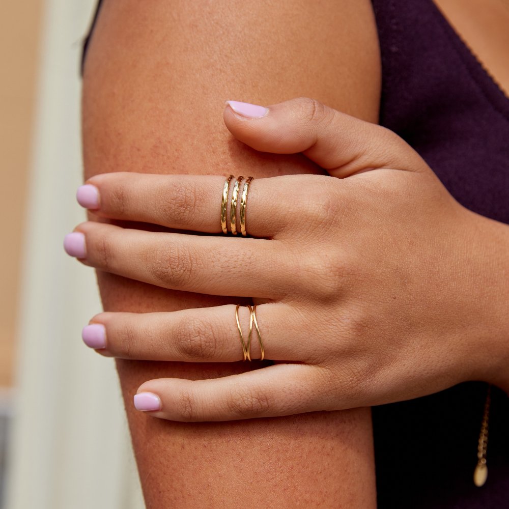 Bague en Or Superposée de l'Ohio
