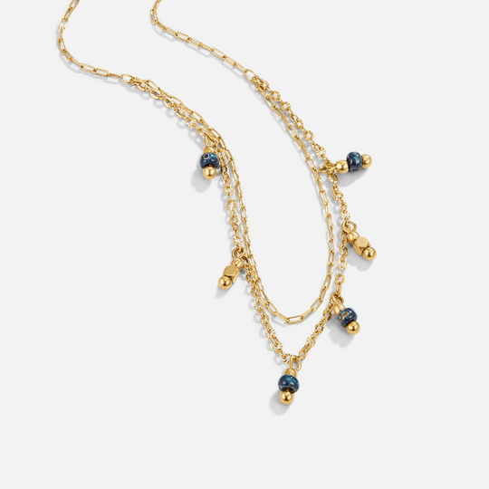 Collier Goutte d'Eau Olivia Bleu