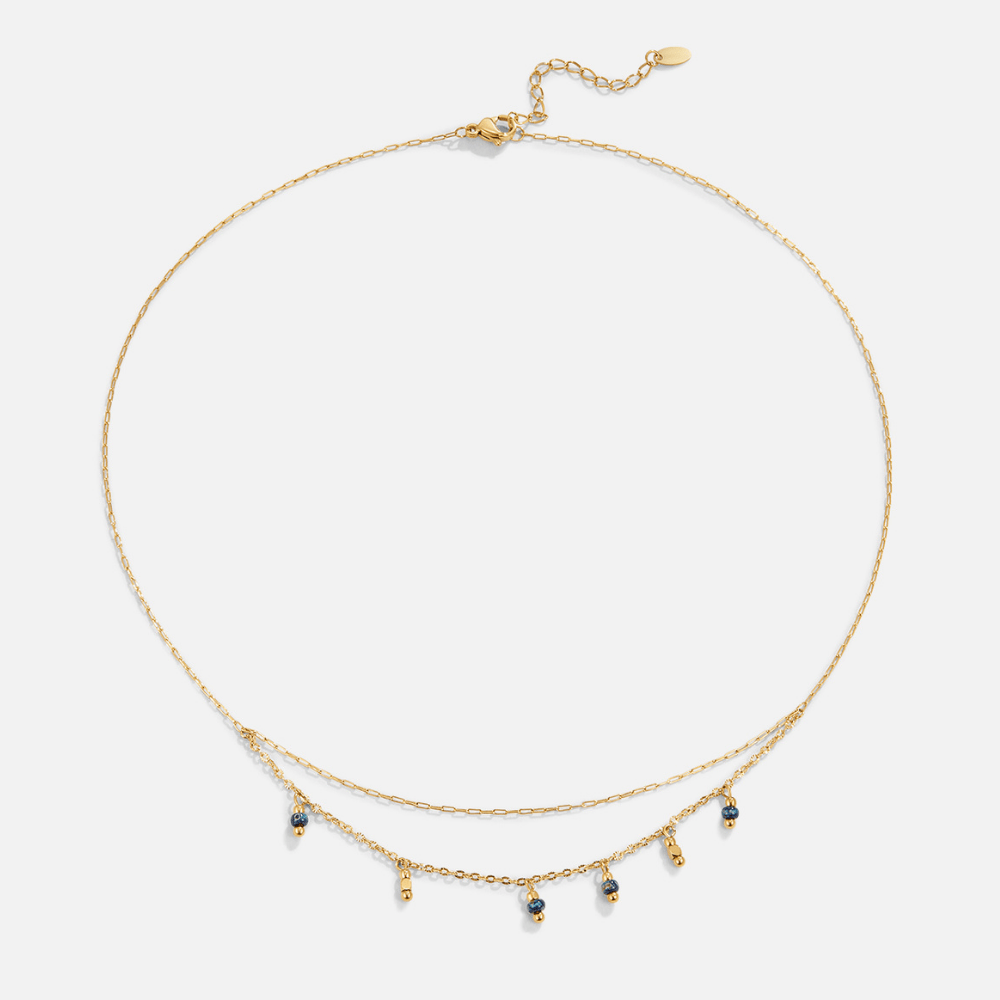 Collier Goutte d'Eau Olivia Bleu