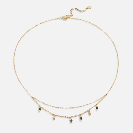 Collier Goutte d'Eau Olivia Bleu