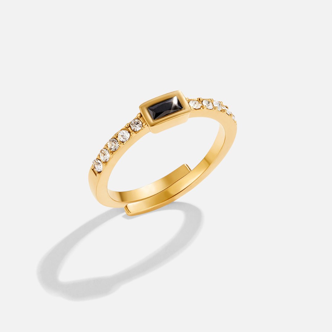 Bague en Cristal Noir Onyx