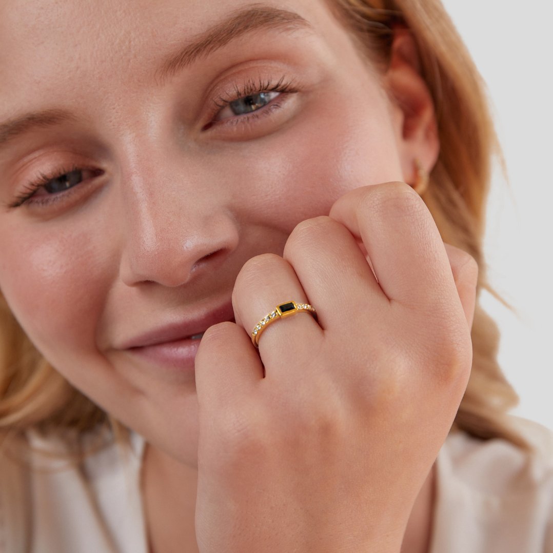 Bague en Cristal Noir Onyx