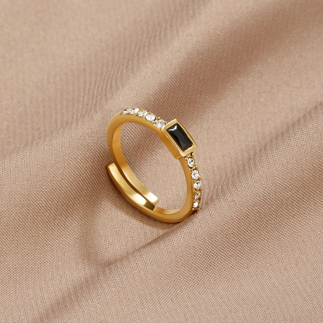 Bague en Cristal Noir Onyx
