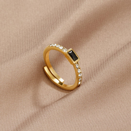 Bague en Cristal Noir Onyx
