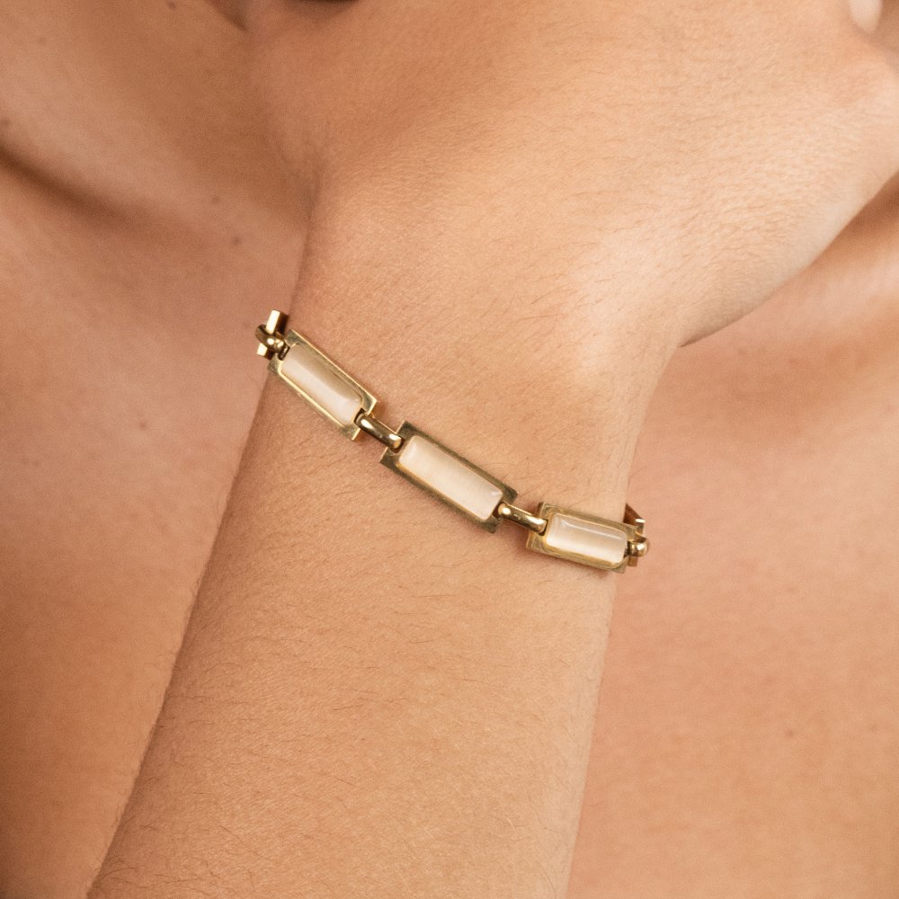 Bracelet Baguette en Or Opale