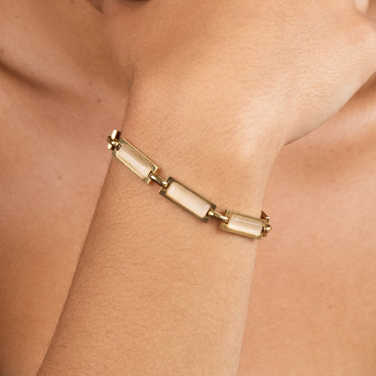 Bracelet Baguette en Or Opale