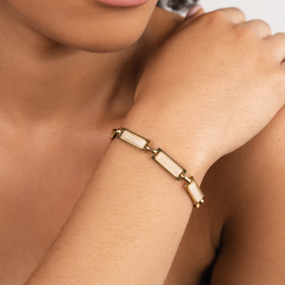 Bracelet Baguette en Or Opale
