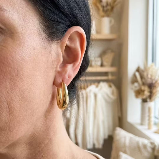Boucles d'Oreilles Créoles Dorées Classiques