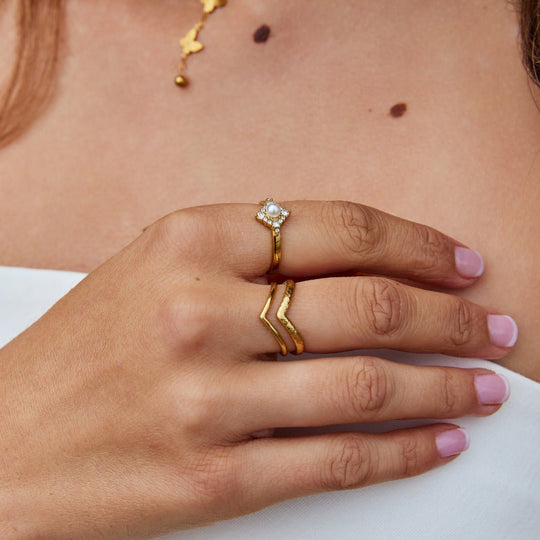 Bague Éternité en Perles et Cristaux