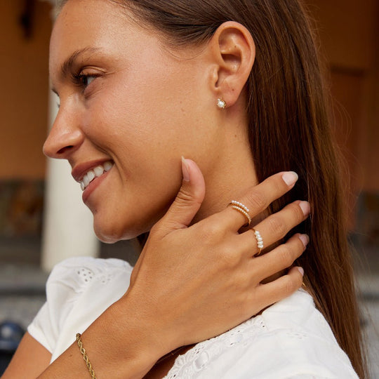 Boucles d'oreilles en perles et cristaux