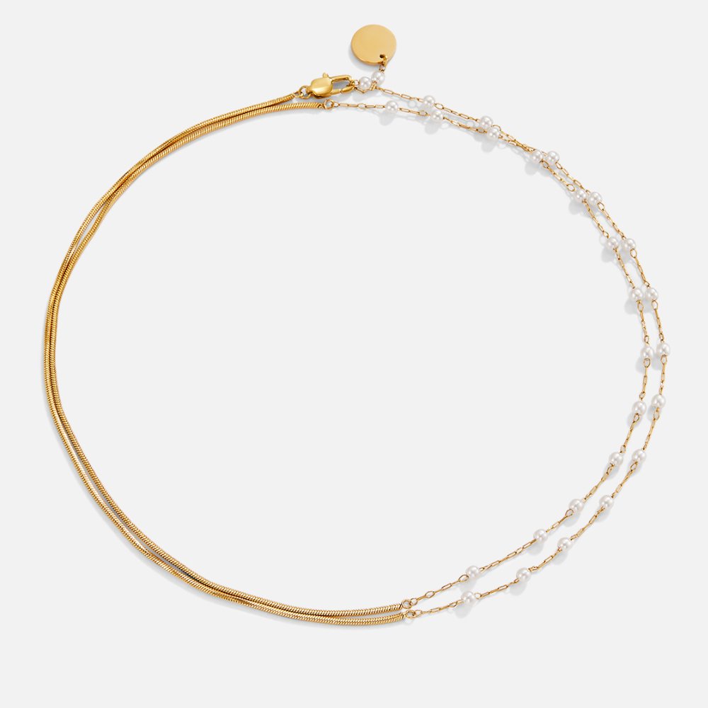 Collier Long en Perles et Or