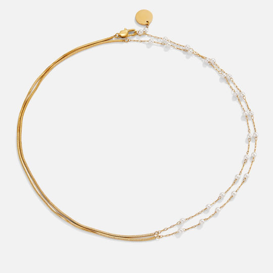 Collier Long en Perles et Or