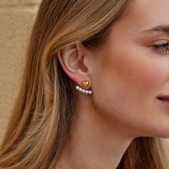 Boucles d'oreilles Romance Perle & Cœur