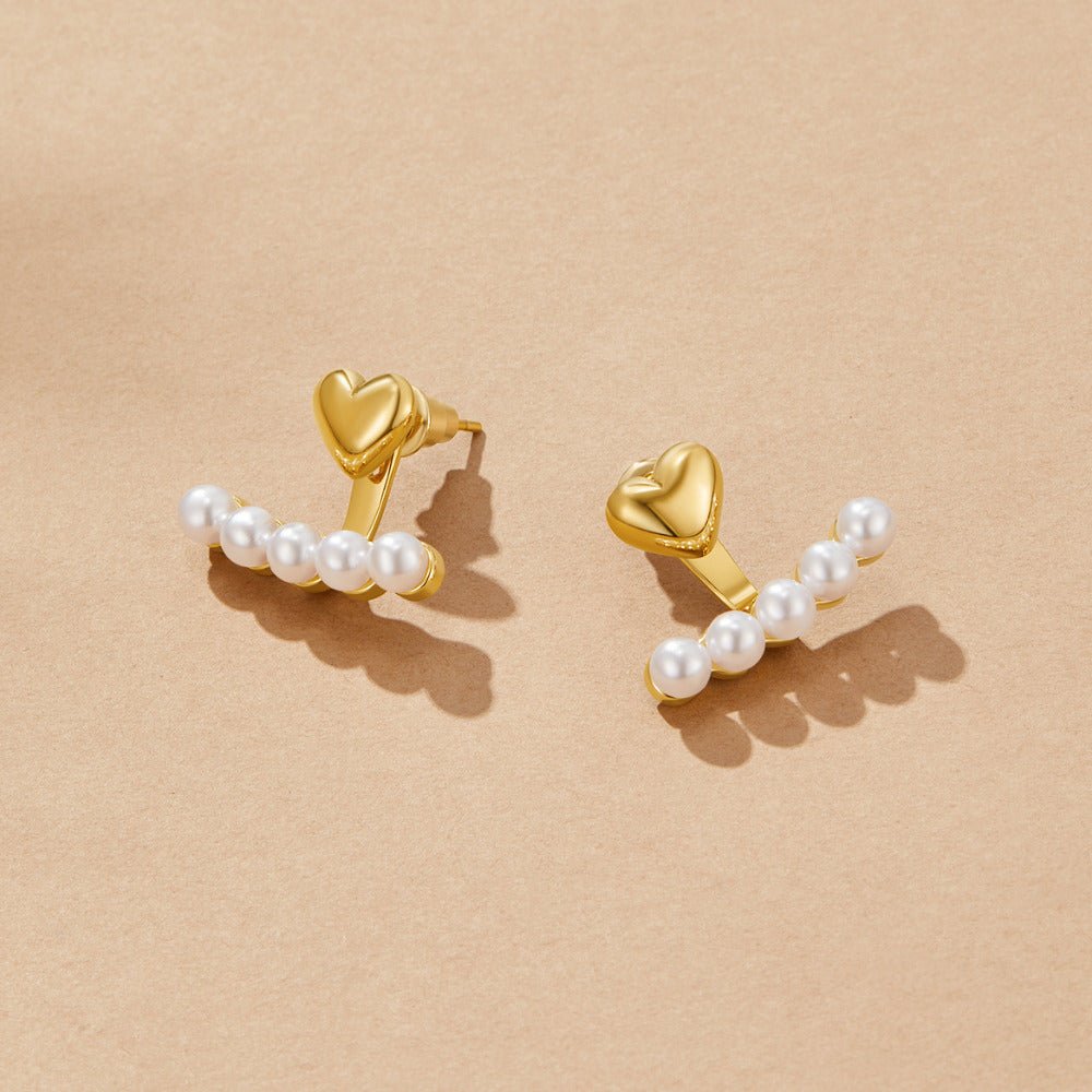 Boucles d'oreilles Romance Perle & Cœur