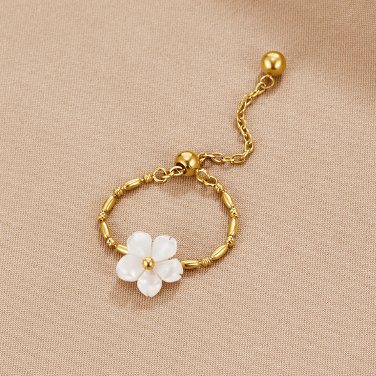 Bague Fleur de Pétale Blanc Perle