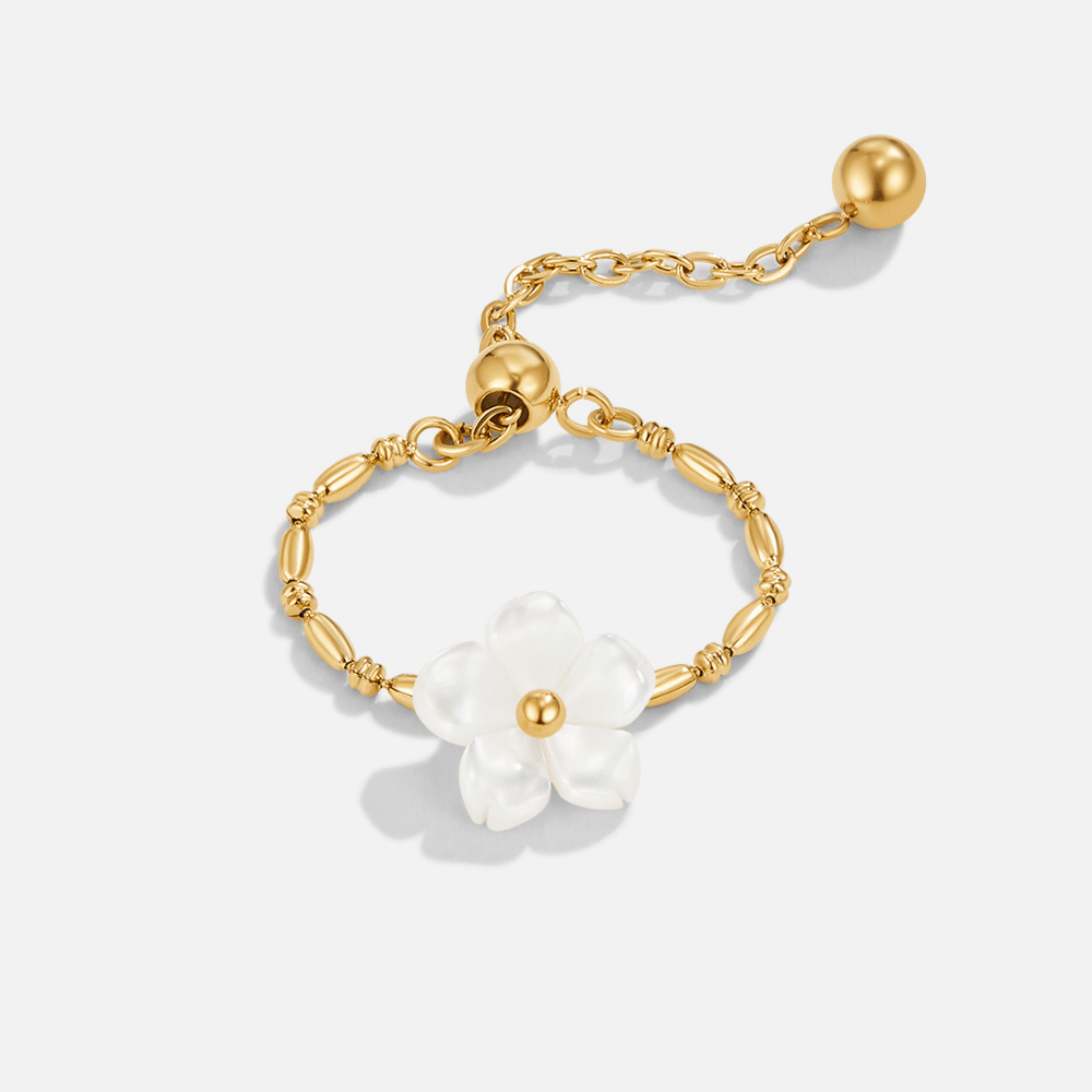 Bague Fleur de Pétale Blanc Perle