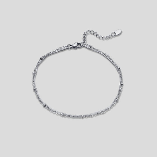 Bracelet de cheville superposé en argent Pia
