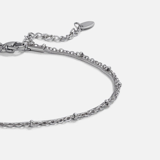 Bracelet de cheville superposé en argent Pia