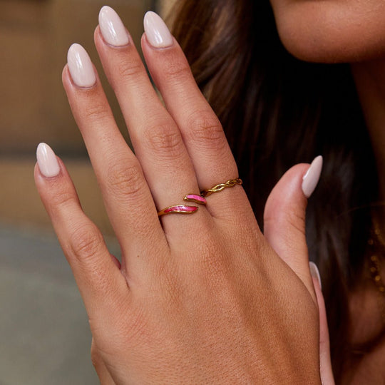 Bague Enveloppante Rose Blush