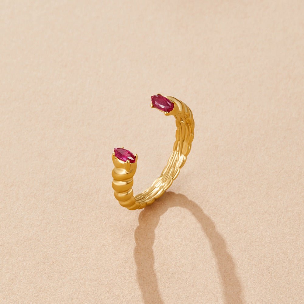 Bague Cuff en Cristal Rose