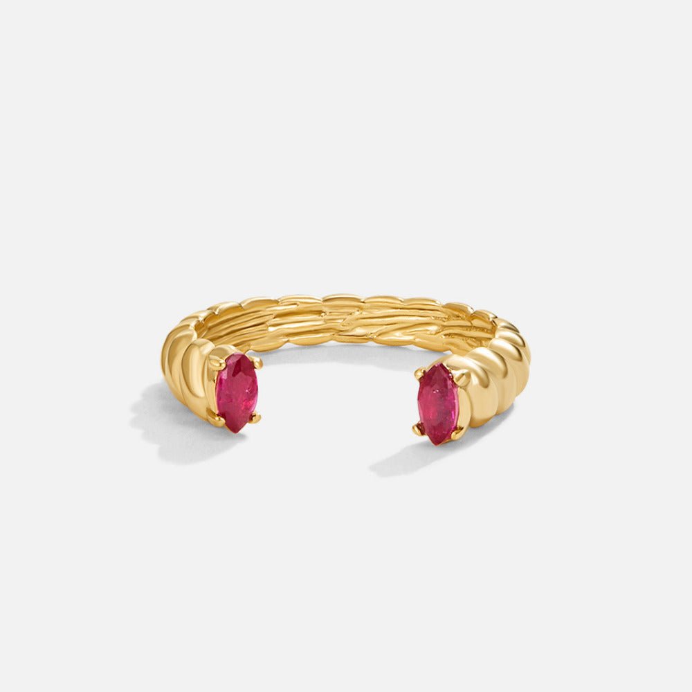 Bague Cuff en Cristal Rose