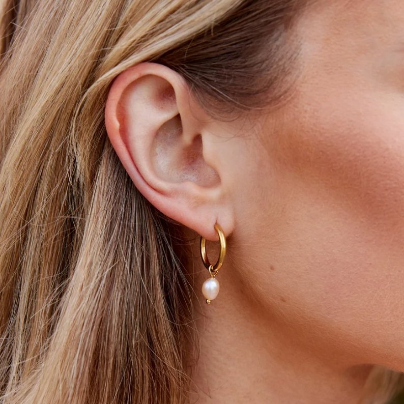 Boucles d'oreilles Bella en perles d'eau douce roses