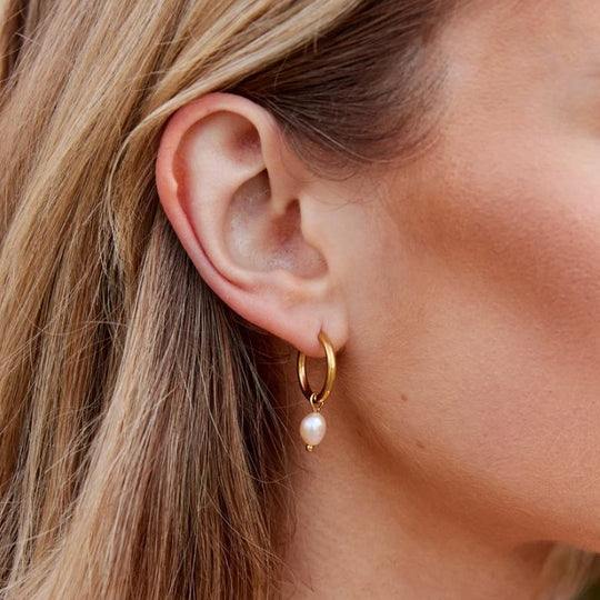 Boucles d'oreilles Bella en perles d'eau douce roses